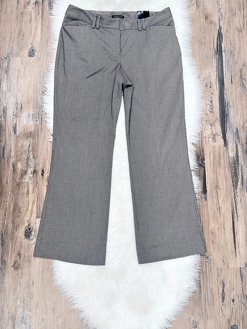 NWT axcess by Liz Clairborne Urban Brown -Gray Wide Leg Trouser Pants Size 12